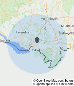 Kartendarstellung des Servicegebiets von Garten Spaten