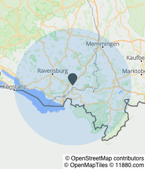 Kartendarstellung des Servicegebiets von Blau Service