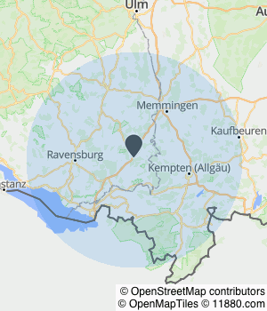 Kartendarstellung des Servicegebiets von Putenhof Burger
