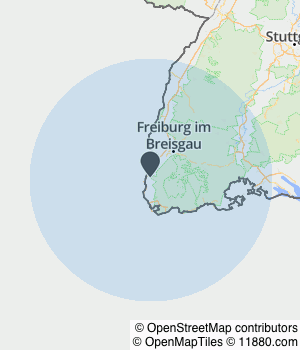 Kartendarstellung des Servicegebiets von Markgräfler Dienstleistungen