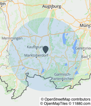 Kartendarstellung des Servicegebiets von URBANGOODLIVING Immobilien GmbH