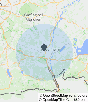 Kartendarstellung des Servicegebiets von HVM GmbH