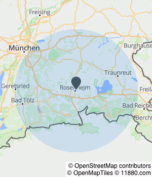 Kartendarstellung des Servicegebiets von Allianz Versicherung Florian Reischl Hauptvertretung