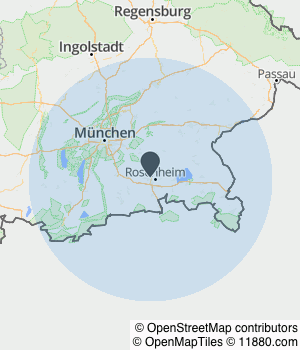 Kartendarstellung des Servicegebiets von GrünErgie-Solar GmbH