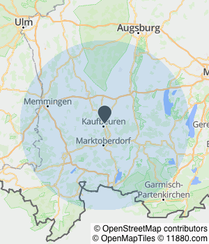 Servicegebiet von Platzwerk Allgäu - Entrümpelung & Haushaltsauflösung Kartendarstellung des Servicegebiets von Platzwerk Allgäu - Entrümpelung & Haushaltsauflösung