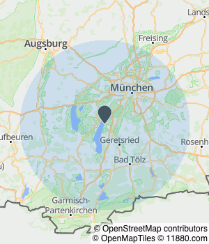 Kartendarstellung des Servicegebiets von K&M Trockenbau