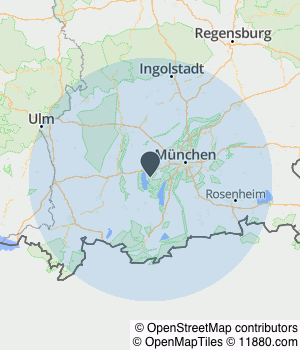 Kartendarstellung des Servicegebiets von MD-Spezialtransporte