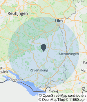 Kartendarstellung des Servicegebiets von Mende Baum & Garten