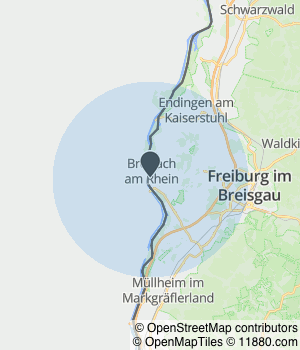 Kartendarstellung des Servicegebiets von Stry GmbH