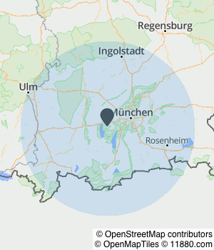 Kartendarstellung des Servicegebiets von Dr. Thomas Schröcksnadl