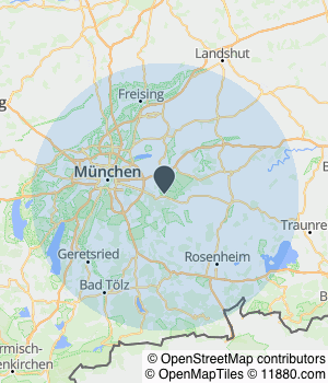 Kartendarstellung des Servicegebiets von Trocken- & Innenausbau