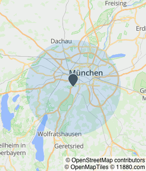 Kartendarstellung des Servicegebiets von Der besondere Service. Ich komme zu Ihnen!