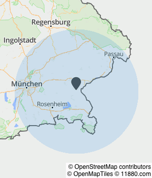 Kartendarstellung des Servicegebiets von Elektro Maier GmbH