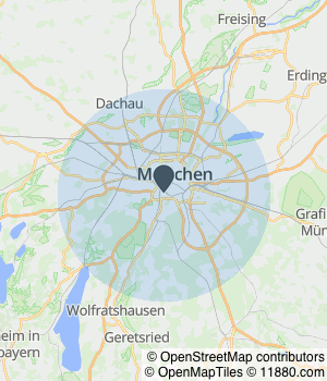 Kartendarstellung des Servicegebiets von Café Dankl