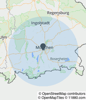 Kartendarstellung des Servicegebiets von Allround Service Monica Nadal