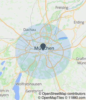 Kartendarstellung des Servicegebiets von Gynäkologie am Park I Praxis Dr. Mina Temelkov