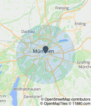 Kartendarstellung des Servicegebiets von Graf Immobilien GmbH