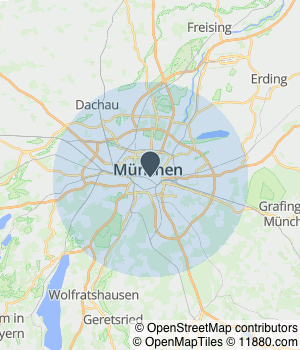 Kartendarstellung des Servicegebiets von LYKA Management & Consulting, Inh. Lydia Kamtschatnyi