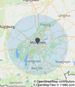 Kartendarstellung des Servicegebiets von KLIR GmbH Steuerberatungsgesellschaft