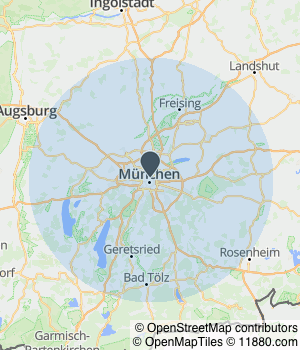 Kartendarstellung des Servicegebiets von TTA Personal GmbH Zw.NL - Spanische & südamerikanische Fachkräfte