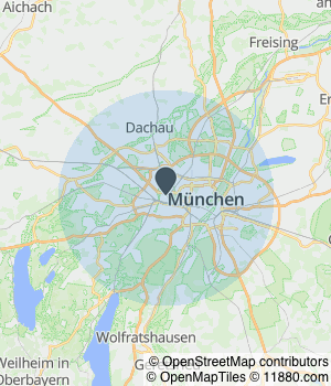 Kartendarstellung des Servicegebiets von Dilber Hausmeisterdienst