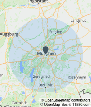 Kartendarstellung des Servicegebiets von HR - Dienstleistungen