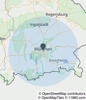 Kartendarstellung des Servicegebiets von AKB Service