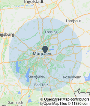 Kartendarstellung des Servicegebiets von Dachrinnen Reinigung Reichenbacher