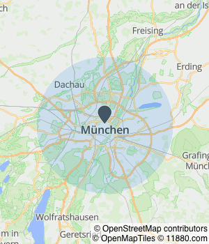 Kartendarstellung des Servicegebiets von Kardia München GmbH