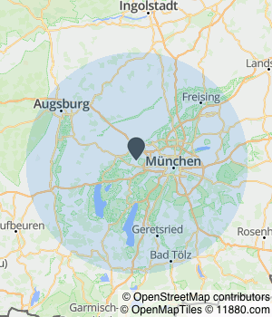 Kartendarstellung des Servicegebiets von BauLea GmbH