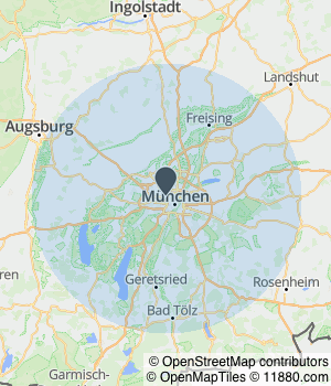 Kartendarstellung des Servicegebiets von manutherapeuticum ZAPFF