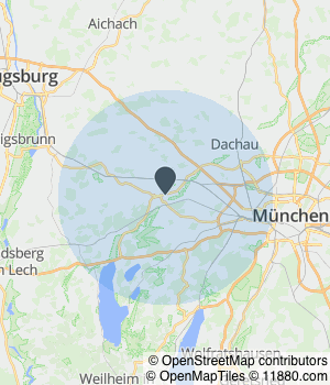 Kartendarstellung des Servicegebiets von KuP-Hausmeisterservice