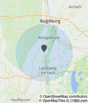 Kartendarstellung des Servicegebiets von Breitzke Fenster + Türen