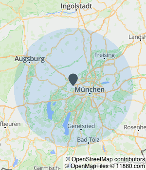 Kartendarstellung des Servicegebiets von Autohaus Groebenzell GmbH & Co. KG