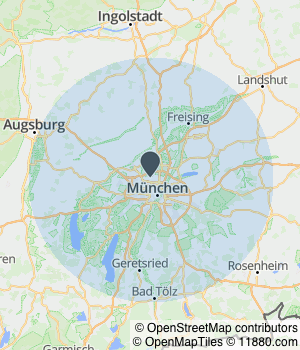 Kartendarstellung des Servicegebiets von MHR Raumausstattung