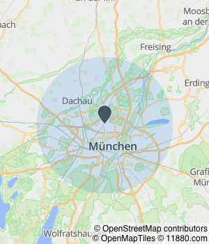 Kartendarstellung des Servicegebiets von AS-M Facility Management
