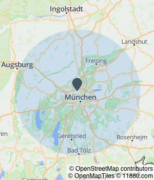Kartendarstellung des Servicegebiets von AdAy GmbH