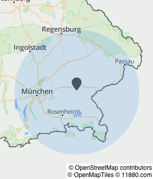 Kartendarstellung des Servicegebiets von Fratii Danut GbR