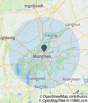 Kartendarstellung des Servicegebiets von Munich Chauffeur Service