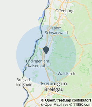 Kartendarstellung des Servicegebiets von Sorgenlos Ambulante Pflege