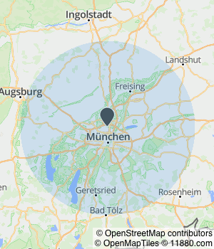 Kartendarstellung des Servicegebiets von Facility Management Lionakis