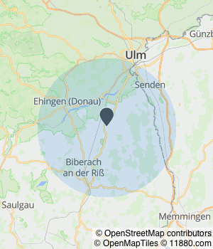 Kartendarstellung des Servicegebiets von ad new cosmetics * ad Beauty GmbH * Ihr Experte für dauerhafte Haarentfernung