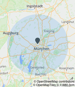 Kartendarstellung des Servicegebiets von KFZ-Werkstatt Reiter