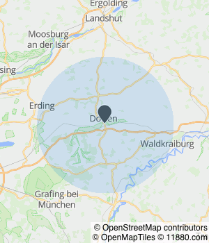 Kartendarstellung des Servicegebiets von Taxi Pala