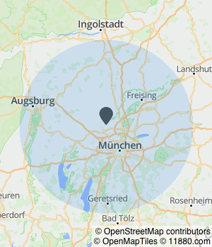 Kartendarstellung des Servicegebiets von Pignus Sicherheitsgesellschaft mbH