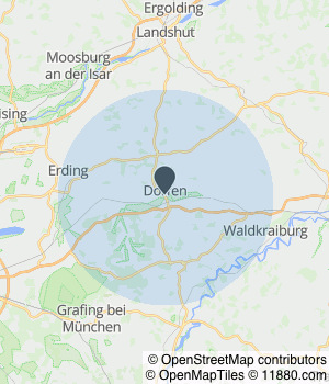 Kartendarstellung des Servicegebiets von Naturheilpraxis Doris Aichinger