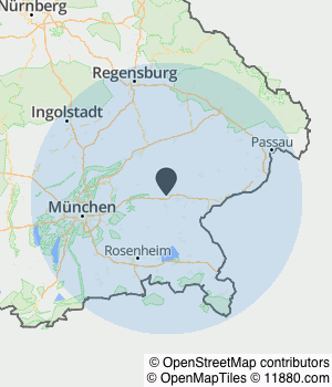 Kartendarstellung des Servicegebiets von Zeo Solar GmbH & Co. KG