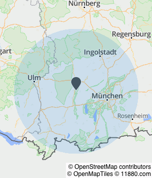 Kartendarstellung des Servicegebiets von HES Tech UG (haftungsbeschränkt)