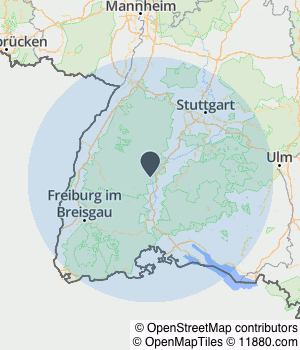 Kartendarstellung des Servicegebiets von MW-Trockenbau