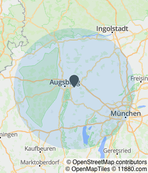 Servicegebiet von Glaserei Burger GmbH Kartendarstellung des Servicegebiets von Glaserei Burger GmbH